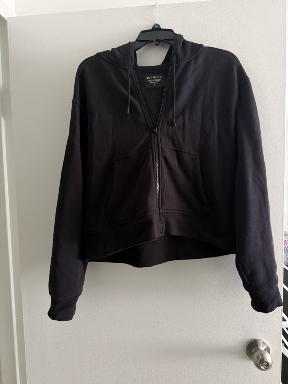 Athleta Black Hooded Zip Jacket